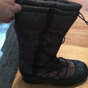 Ralph Lauren Brown/Black Snow Boots Nylon/Leather